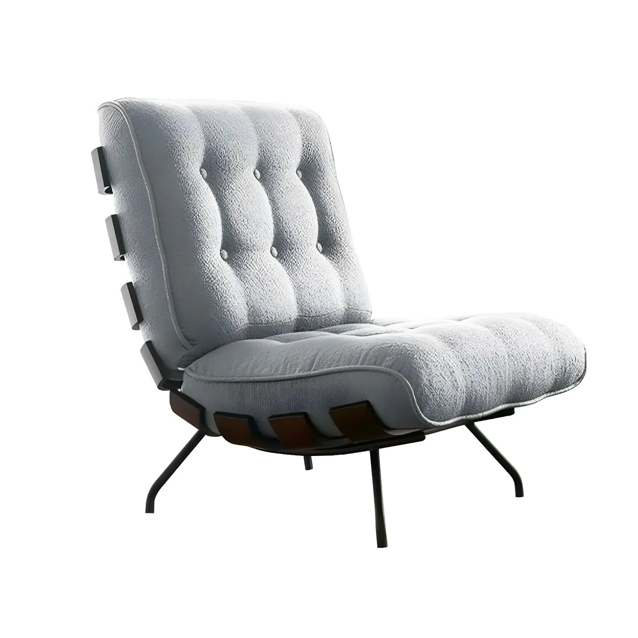 Traditional Tufted Mohair Reclining Accent Chair