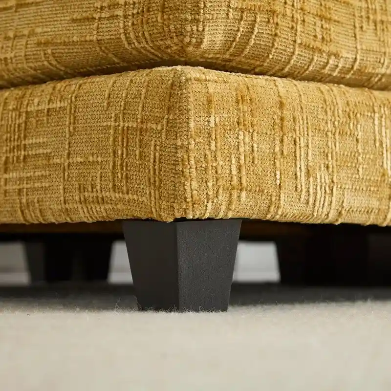 76.77  Chenille Upholstered Sofa with 2 Ottomans