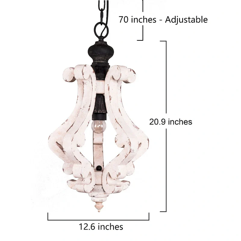 Oaks Aura Rustic Wood Pendant Light Kitchen Island Light, Farmhouse Hallway Chandelier, Dining Pendant Light