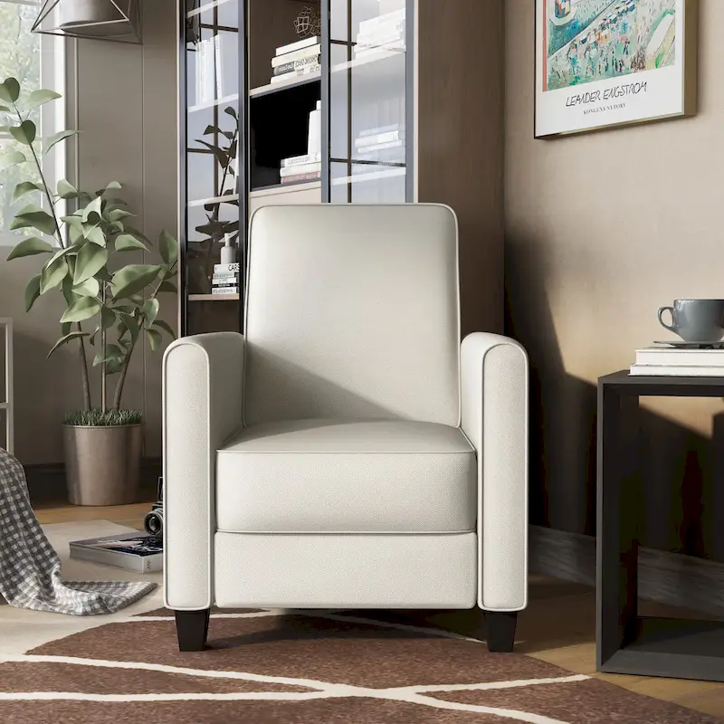 Haynes Traditional Fabric Welted Padded Recliner Chair by Furniture of America