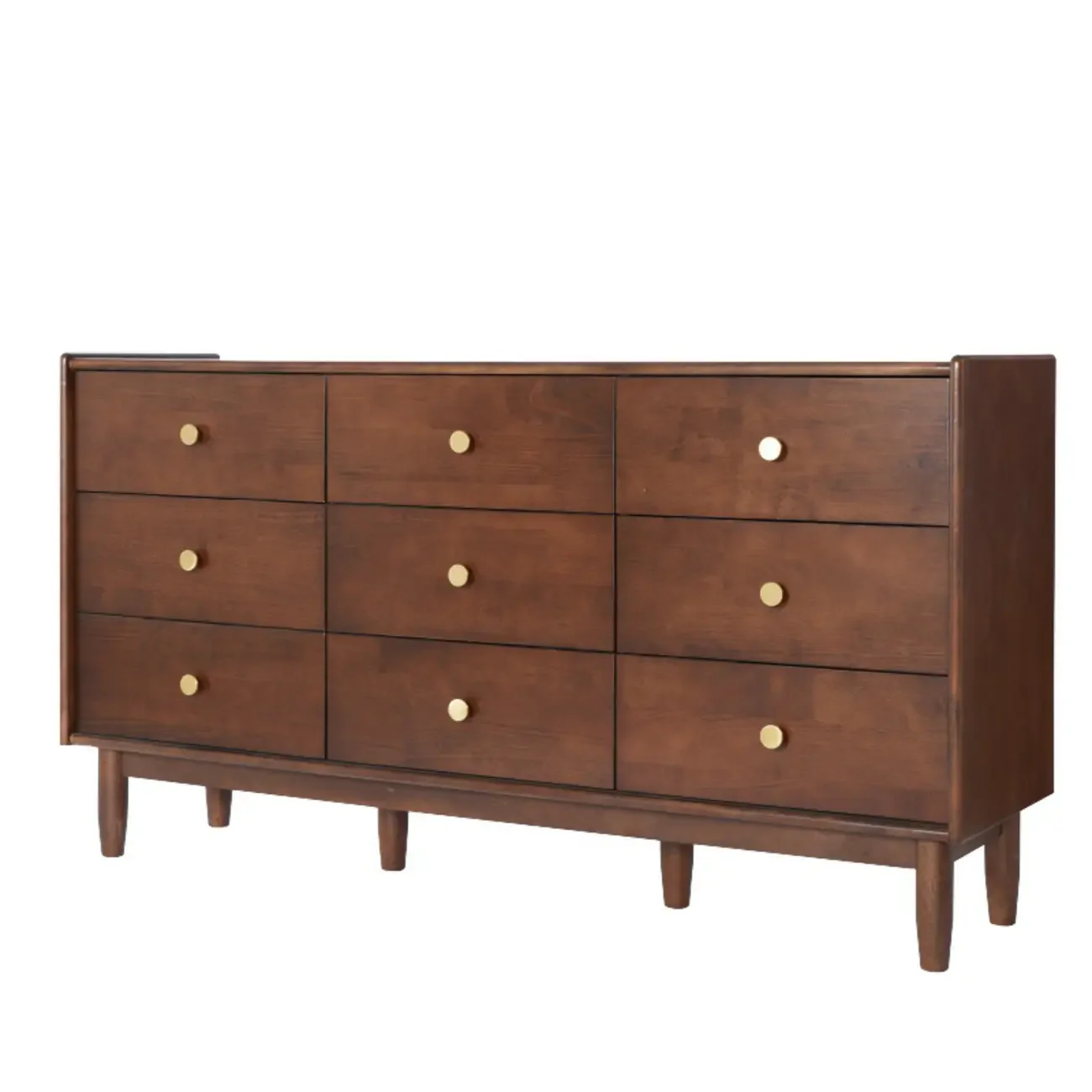 Traditional Brown Wooden Dresser with 6-Soft Closing Drawers
