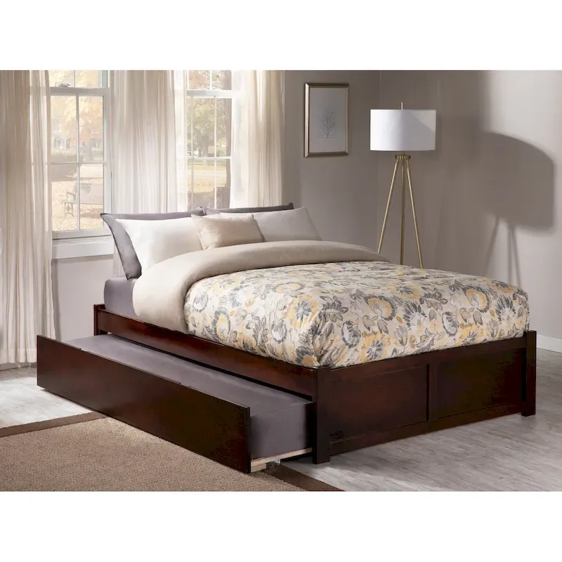 AFI Concord Wood King Platform Bed with Twin XL Trundle