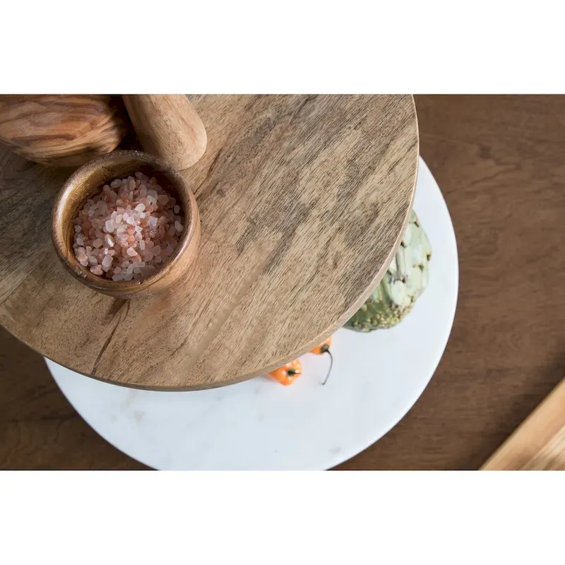 Kate and Laurel Praxis Wood Tiered Tray