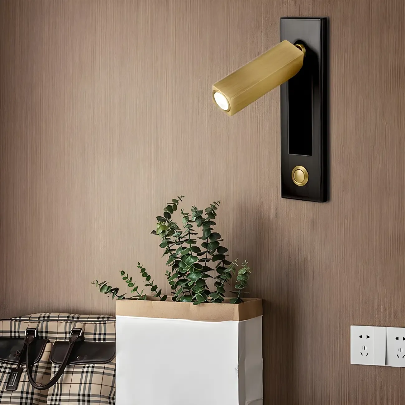 Modern Metal LED Wall Sconce with Switch for Bedroom Reading