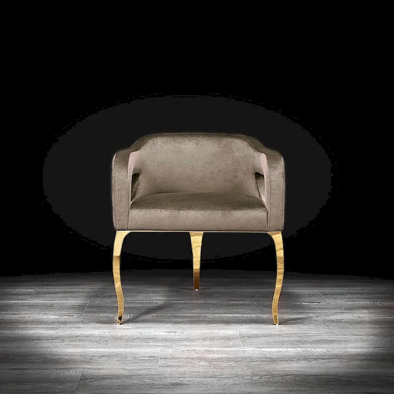 Caprice Titanium Gold Stainless Steel Dining Chair