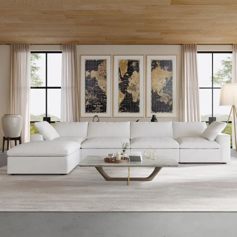 Cloud Modular Sectional Sofa,Down Filled Comfort Sofa Couch for Living Room