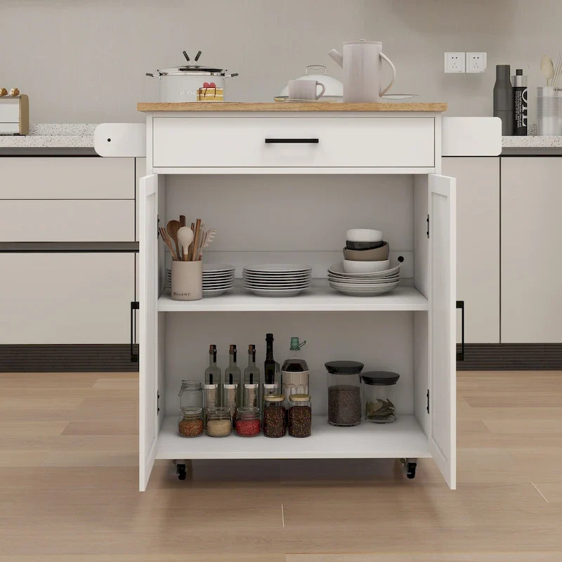 Kitchen island rolling trolley cart
