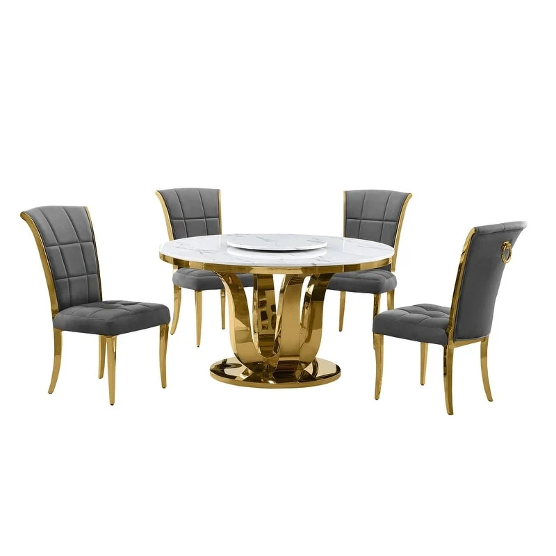 Best Quality Furniture D325-SC324-7 5 Piece Round Dining Set