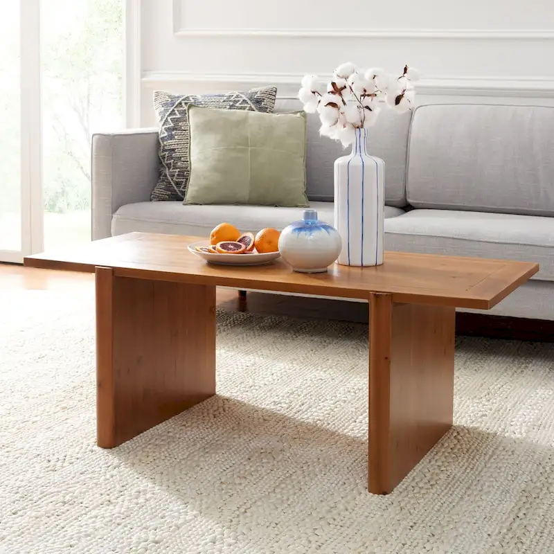 Rectangle Coffee Table with Sawhorse Frame - 47W x 23D x 18H