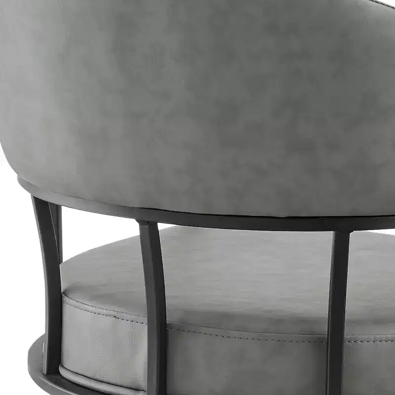 Armen Living,Tibet Swivel Rolling Dining Chair with Matte Black Iron