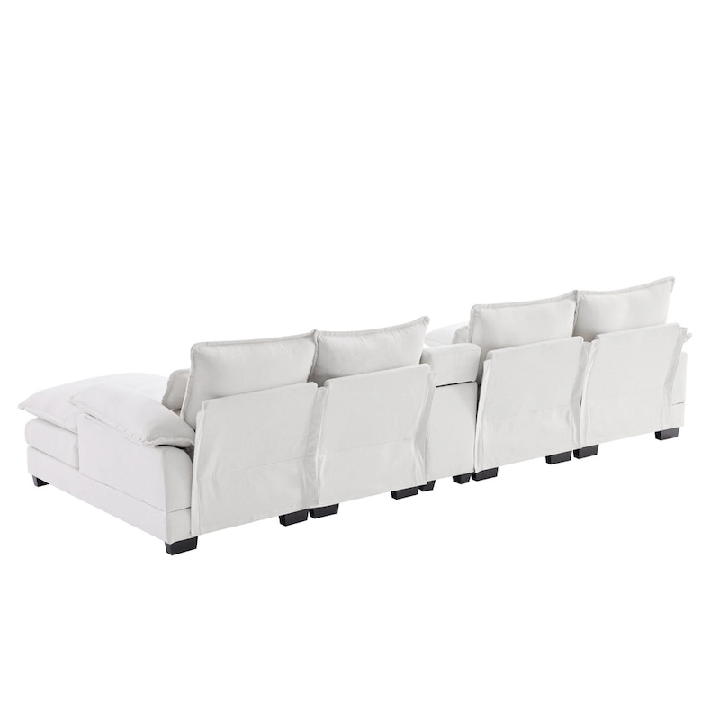 Modern U-shaped Cloud Sectional Couch, Convertible Sleeper Couch
