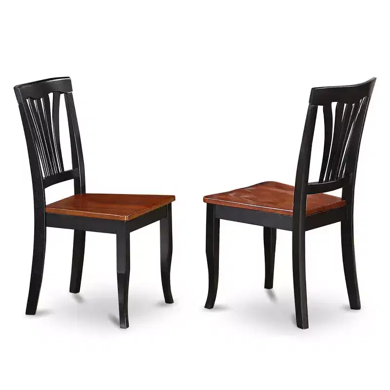 HomeStock 3-Piece Black and Cherry Finish Solid Wood Top Dining Table Set