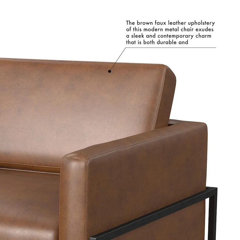 HomePop Modern Upholstered Club Chair w/Metal Frame