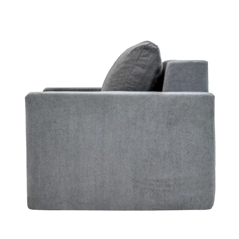 Plain Grey Modern 40.2 Accent Chair with Pillow