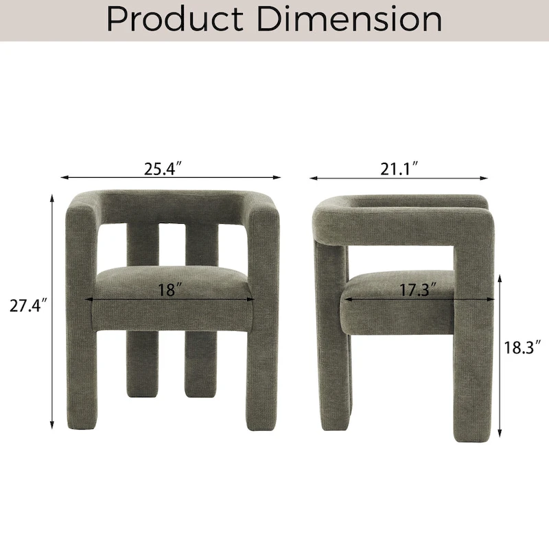 Set of 1 Chic design Barrel shaped Fabric Upholstered Accent Armchair