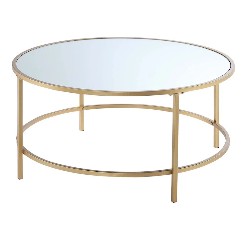 Convenience Concepts Gold Coast Faux Marble Round Coffee Table