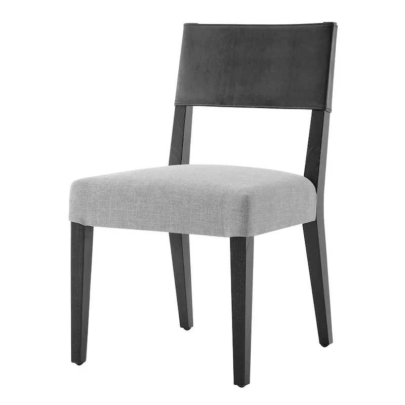 Faux Leather & Linen Dining Side Chair (Set of 2)