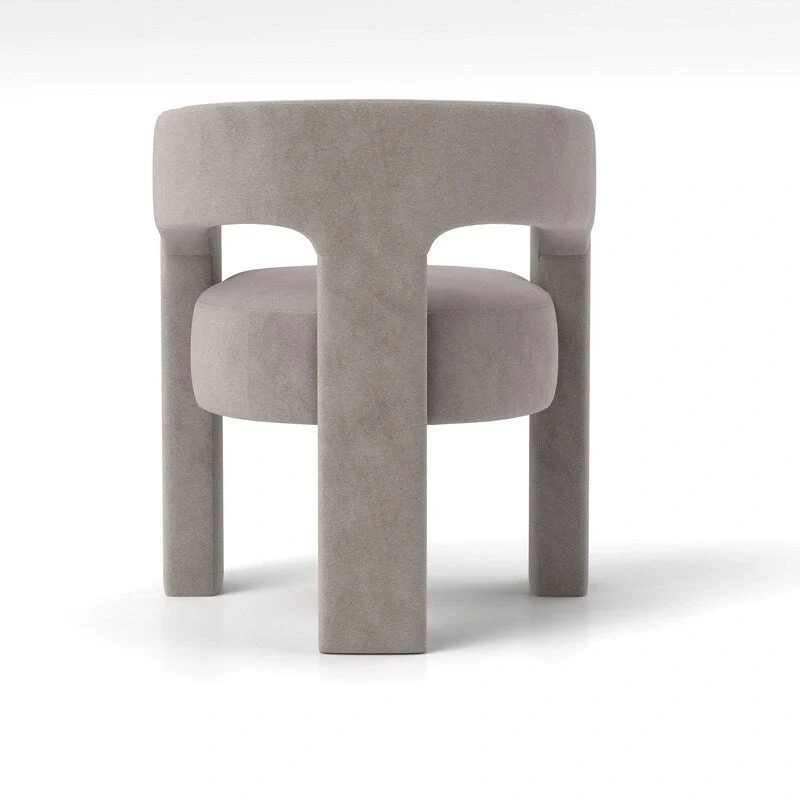 Modern Glam Velvet Upholstered Dining Chair, Open-Back Accent Chair