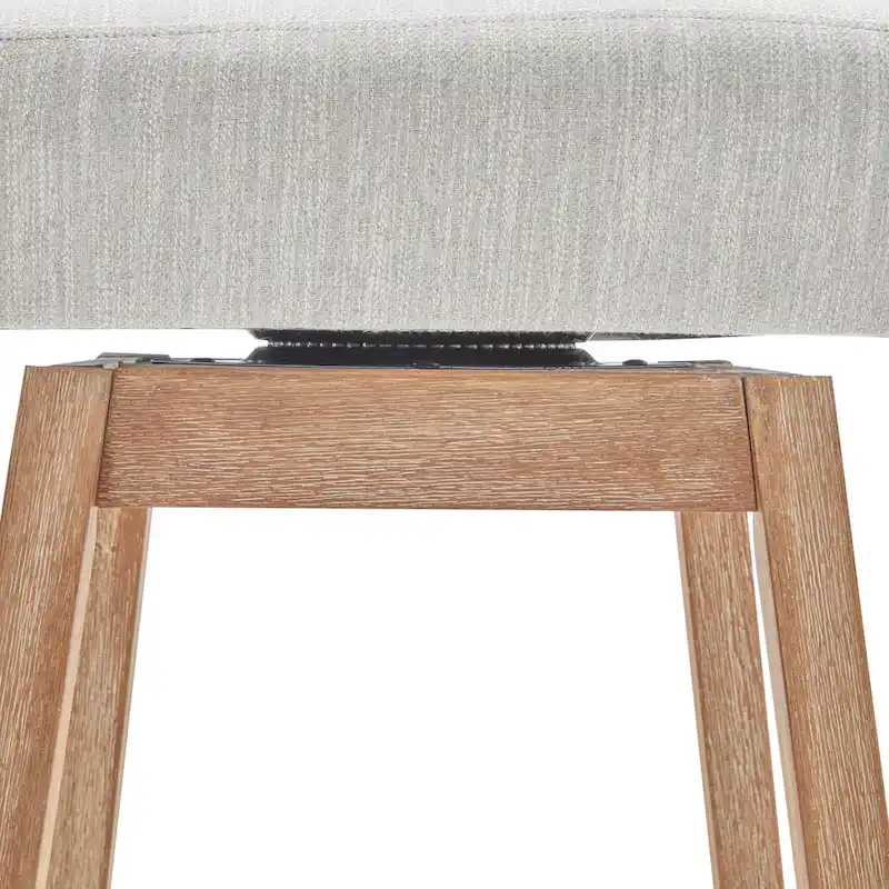 Roomfitters 33.25 Swivel Upholstered Counter Stools, Set of 2 Armless Bar Chairs with Rubberwood Frame and Footrest