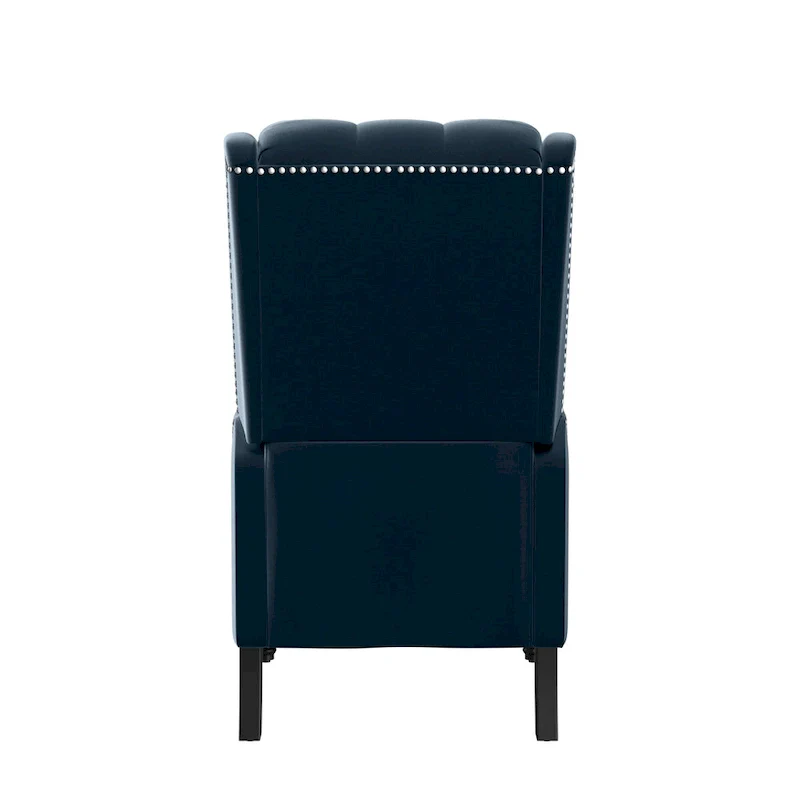 Gracewood Hollow Bea Velvet Wingback Push Back Recliner Chair