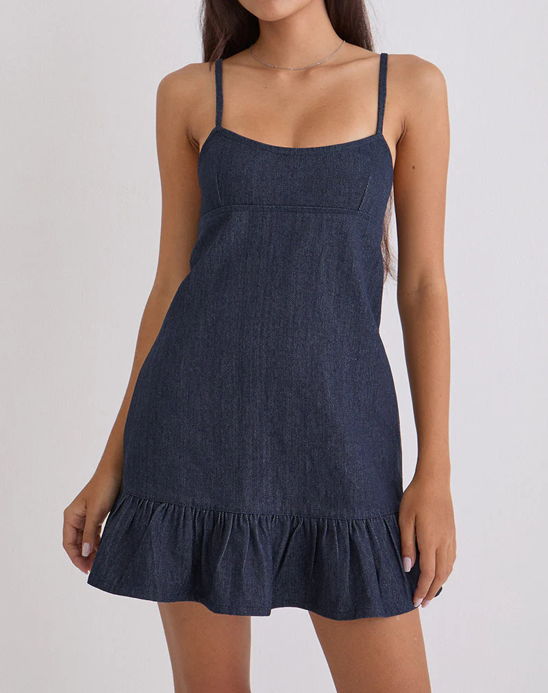 Pamina Mini Dress in Denim Indigo