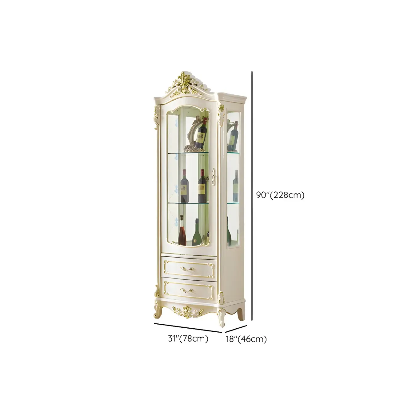 Traditional Solid Wood White Large Wine Rack