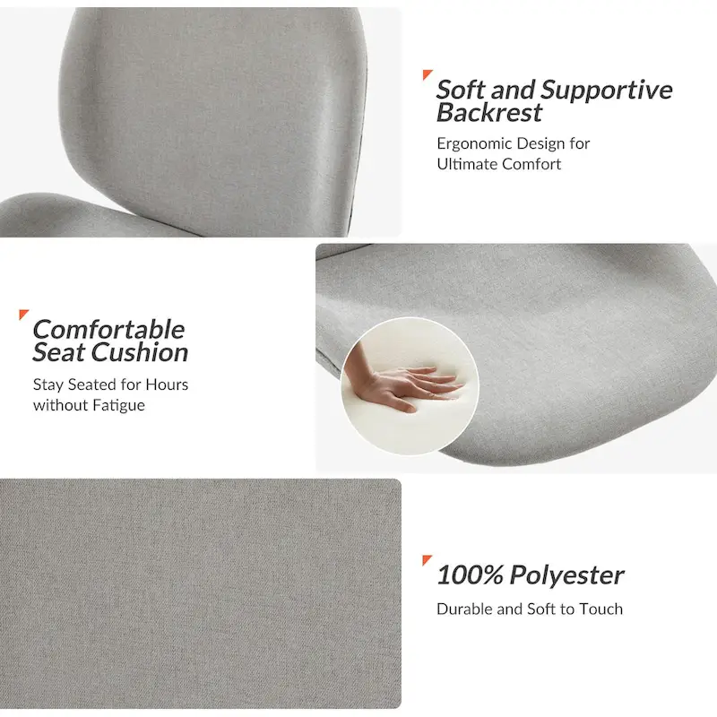 Ines Modern 0ffice Chair 360Whirling Armless With Metal Base by HULALA HOME