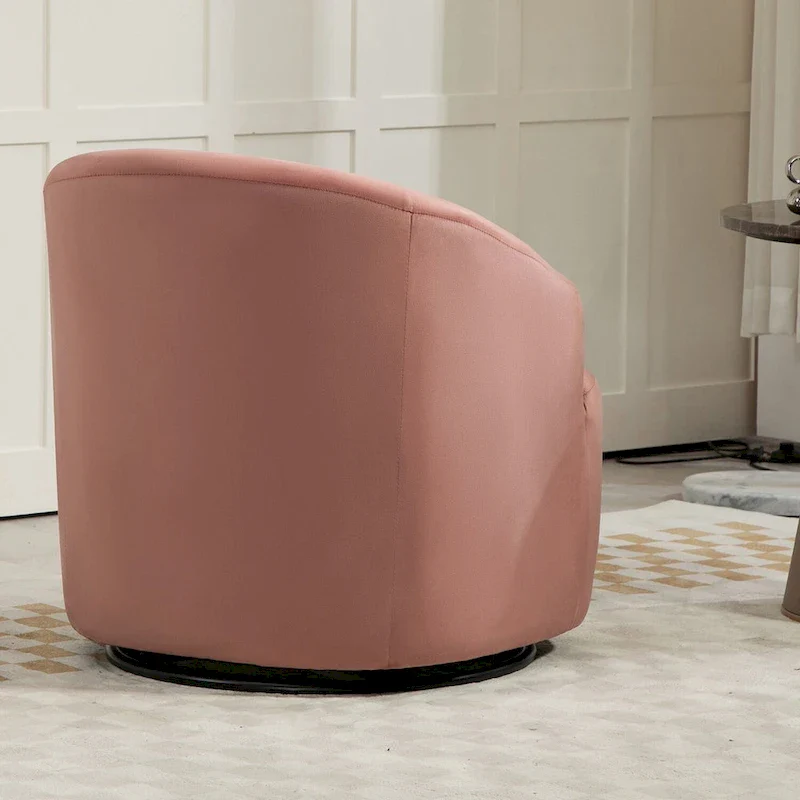 Modern Velvet Upholstered Swivel Accent Chair