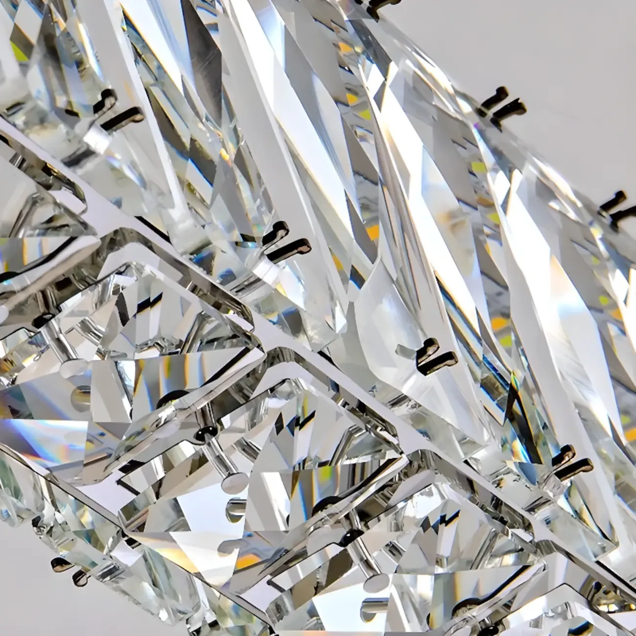 Rectangle Crystal Kitchen Island Pendant Light Dimmable LED