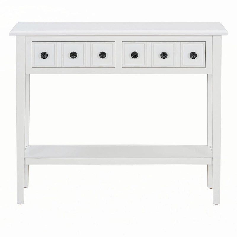 Entryway Table with 2 Drawers(White)