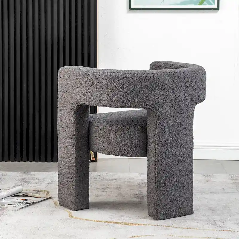 KINWELL 28 Wide Boucle Upholstered Square Armchair