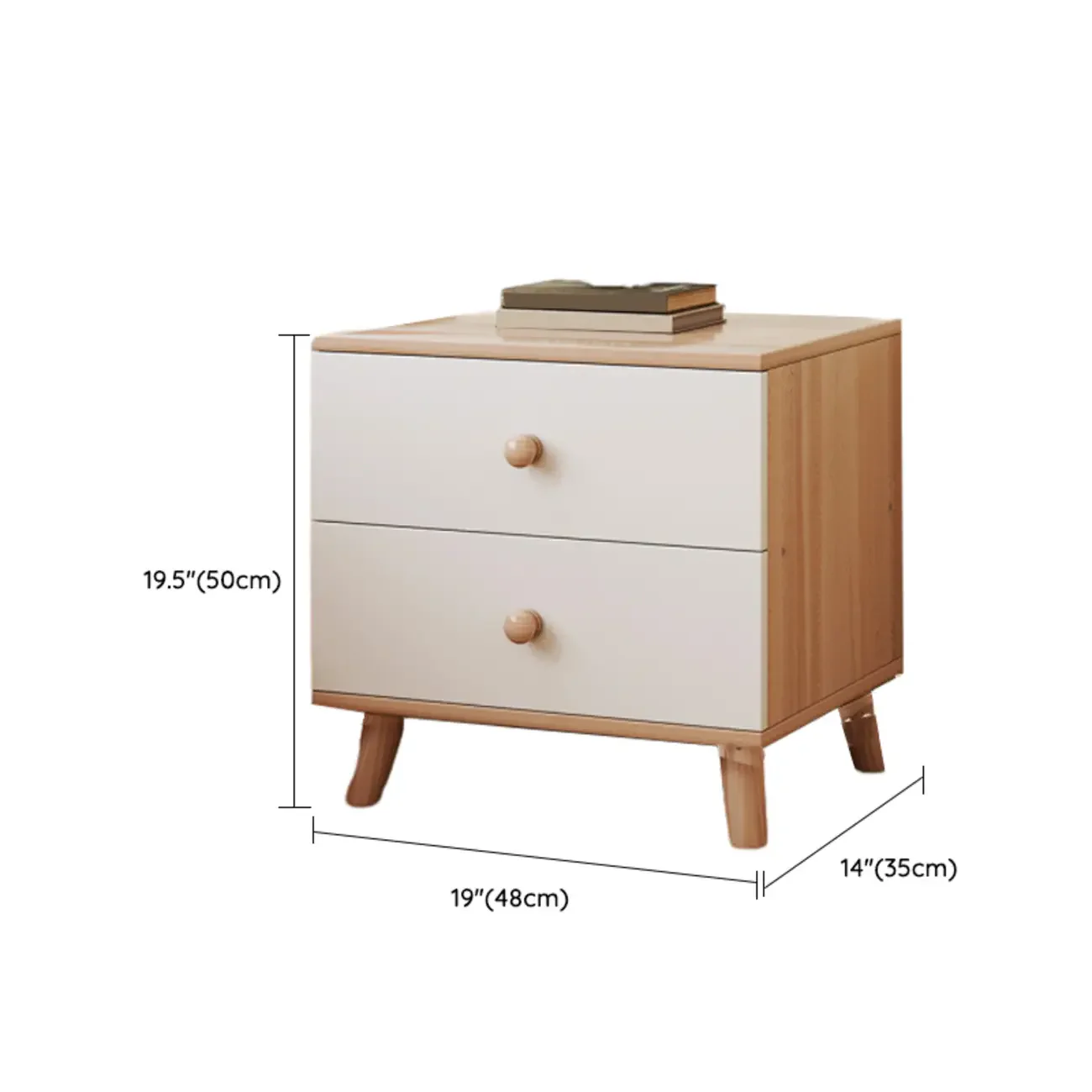 Modern Wooden Bedside Table with Dual Drawers