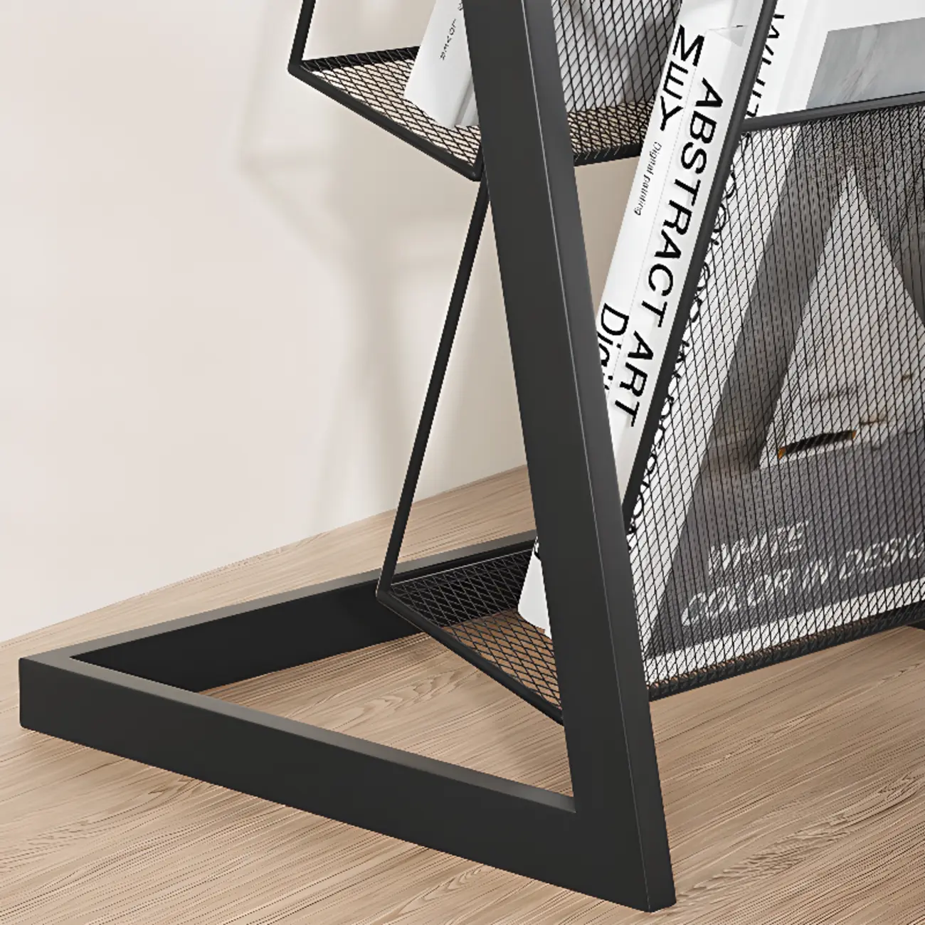 Vertical Black Metal 4-Shelf Open Back Display Bookcase