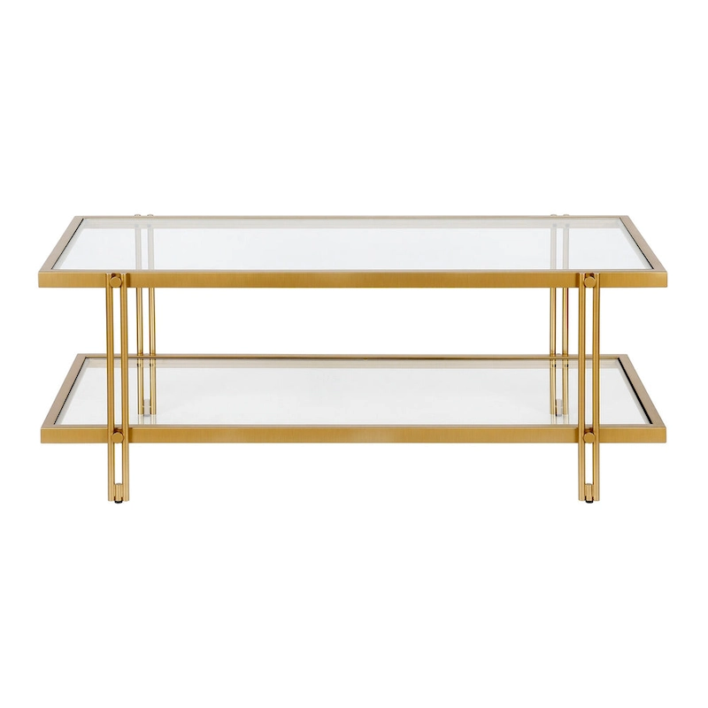Inez Modern Steel and Glass Coffee Table