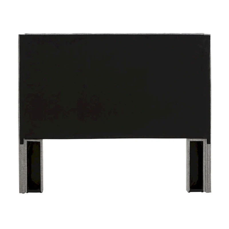 Full Wingback Button-Tufted Headboard, Beige/Dark Grey/Grey, Linen