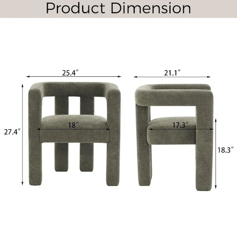 Set of 1 Chic design Barrel shaped Fabric Upholstered Accent Armchair