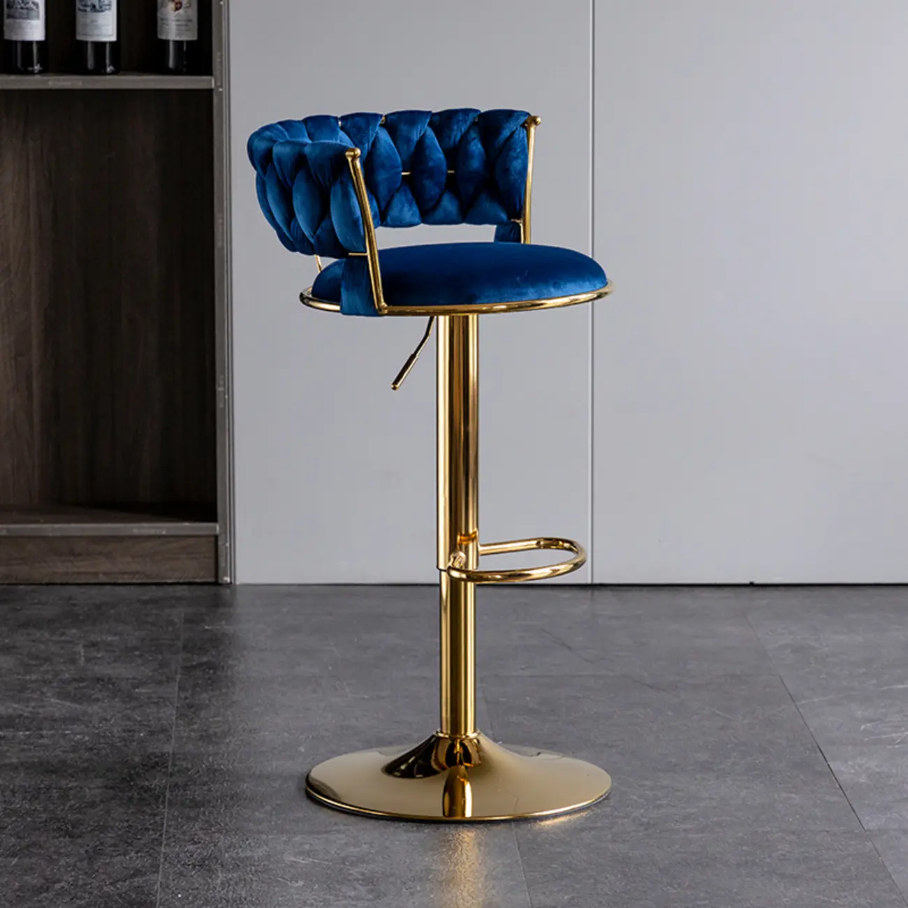 Modern Velvet Swivel Adjustable Bar Stools