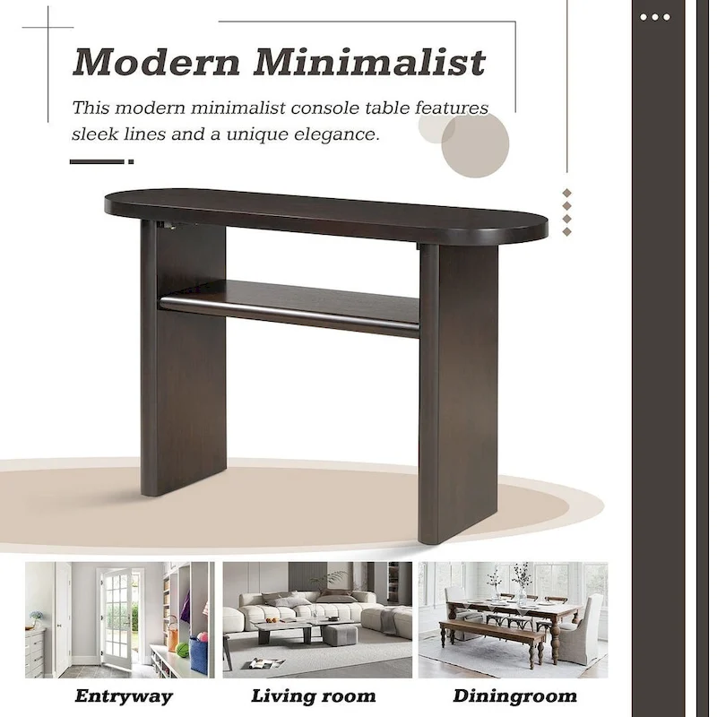 47.80 Modern Wooden Console Table with Shelf
