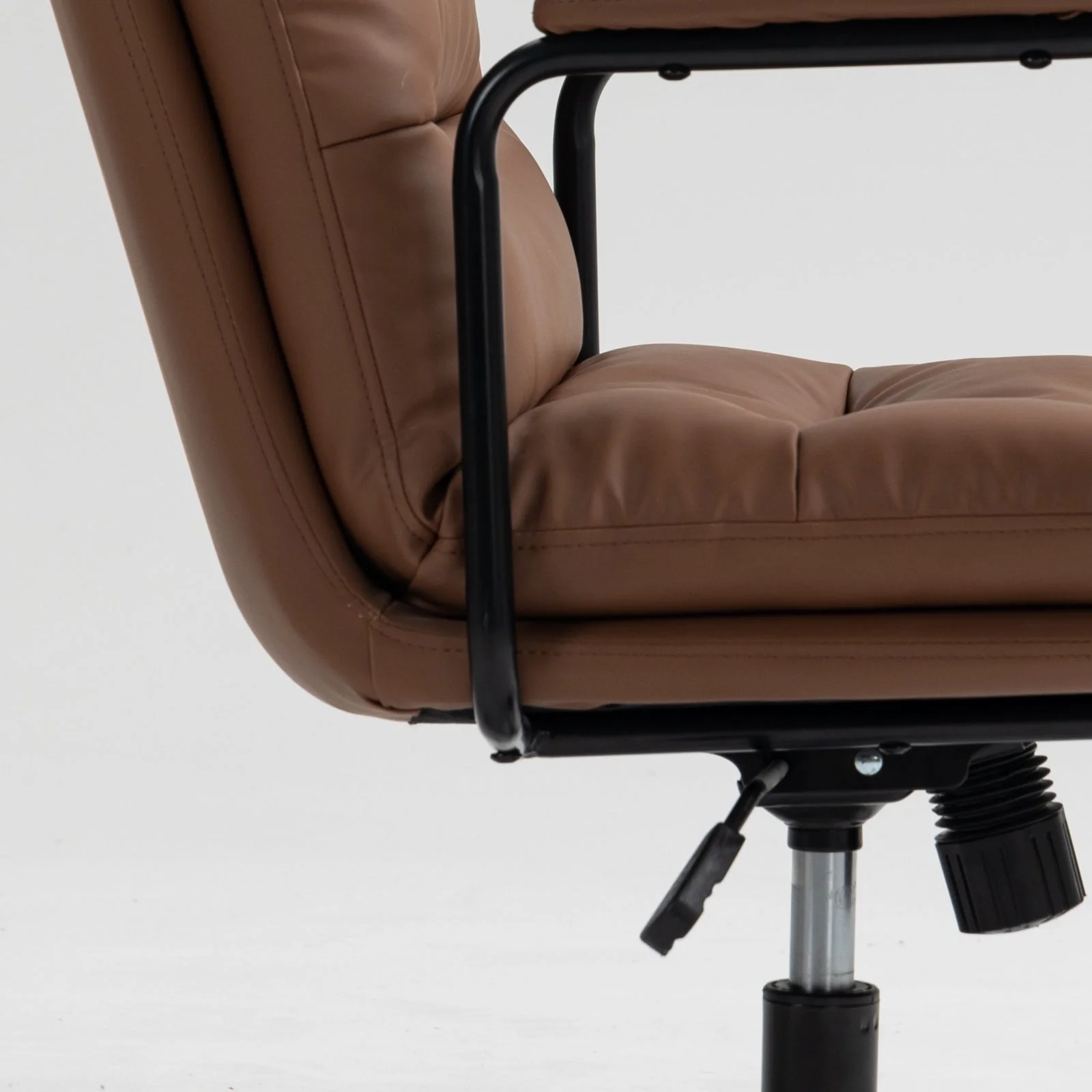 Walker Edison | Brown Ergonomic Faux Leather Desk Rolling Swivel Chair