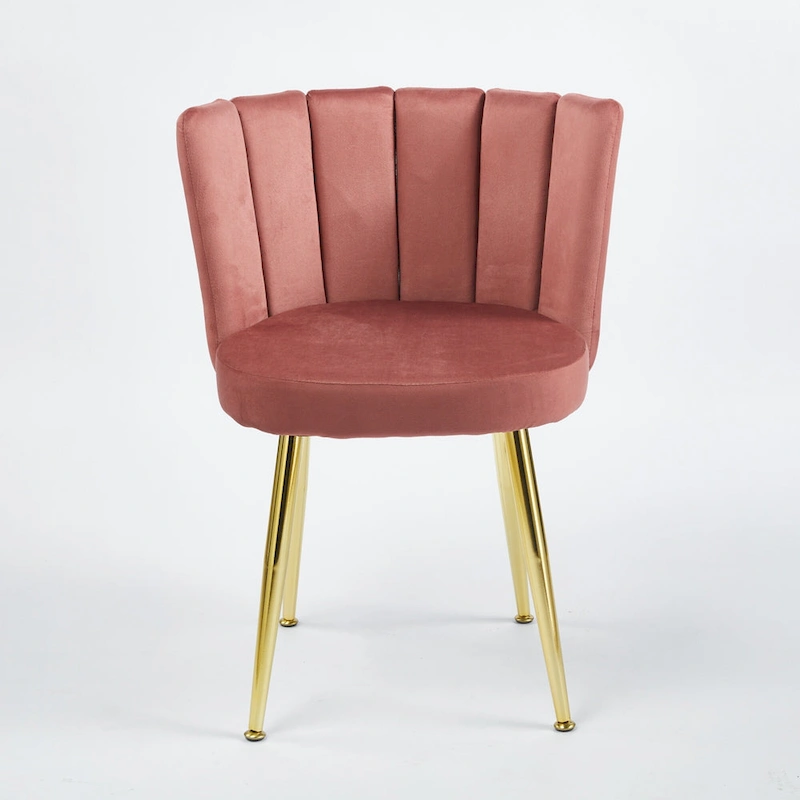 Velvet Dining Chairs with Gold Legs (Set of 2)