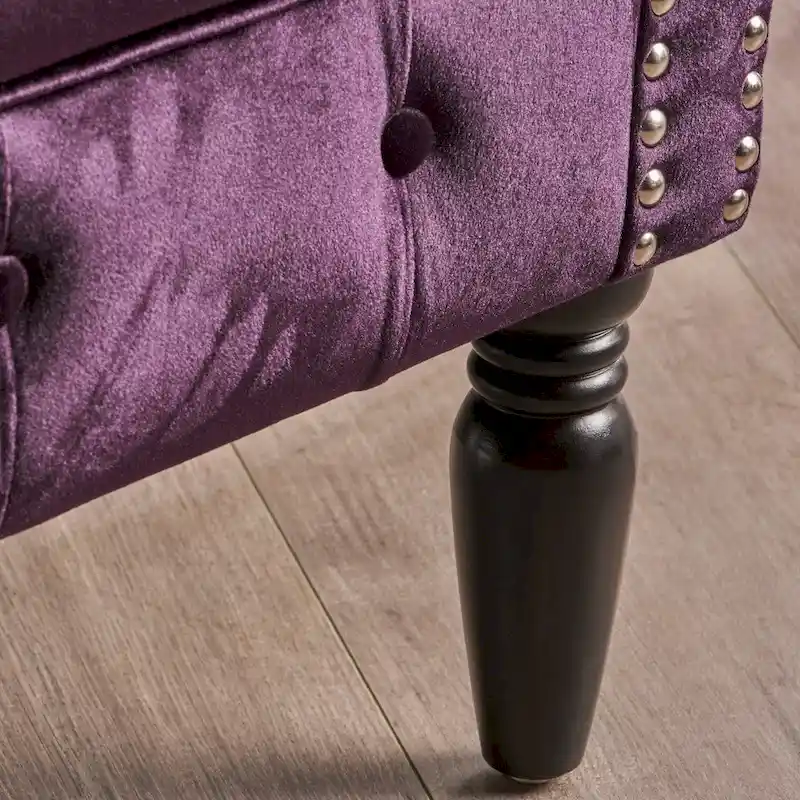 Milani Velvet Tufted Scroll Arm Loveseat by Christopher Knight Home