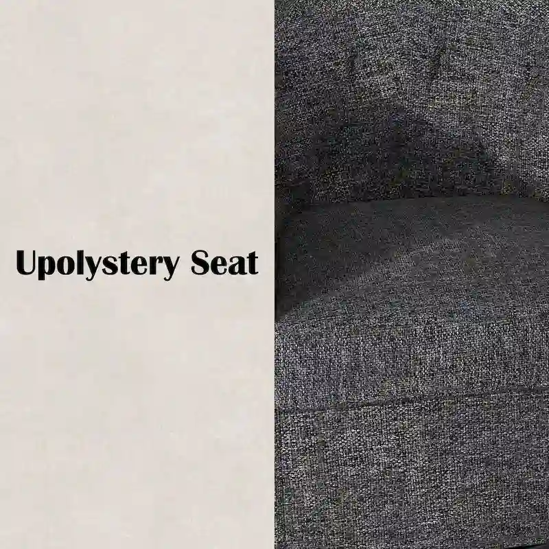 Swivel Cuddle Fabric Accent Chair with Button-Tufting