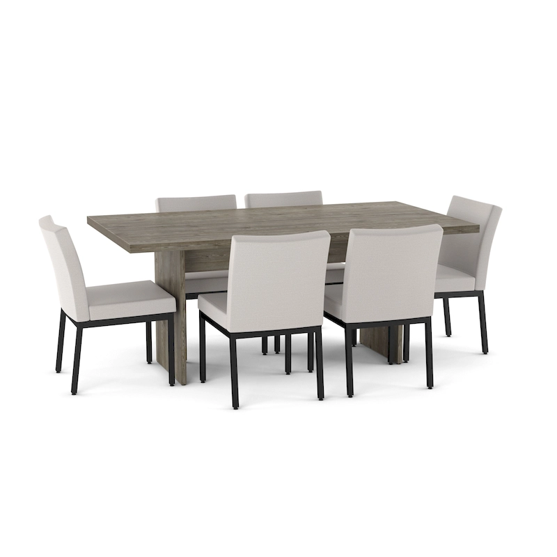 Amisco Jeffrey 72 Table and Perry Chairs 7-Pieces Dining Set