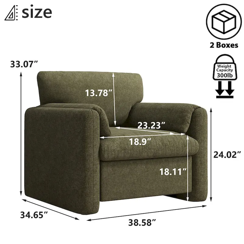 Upholstered Accent Chair Armchair Single Sofa