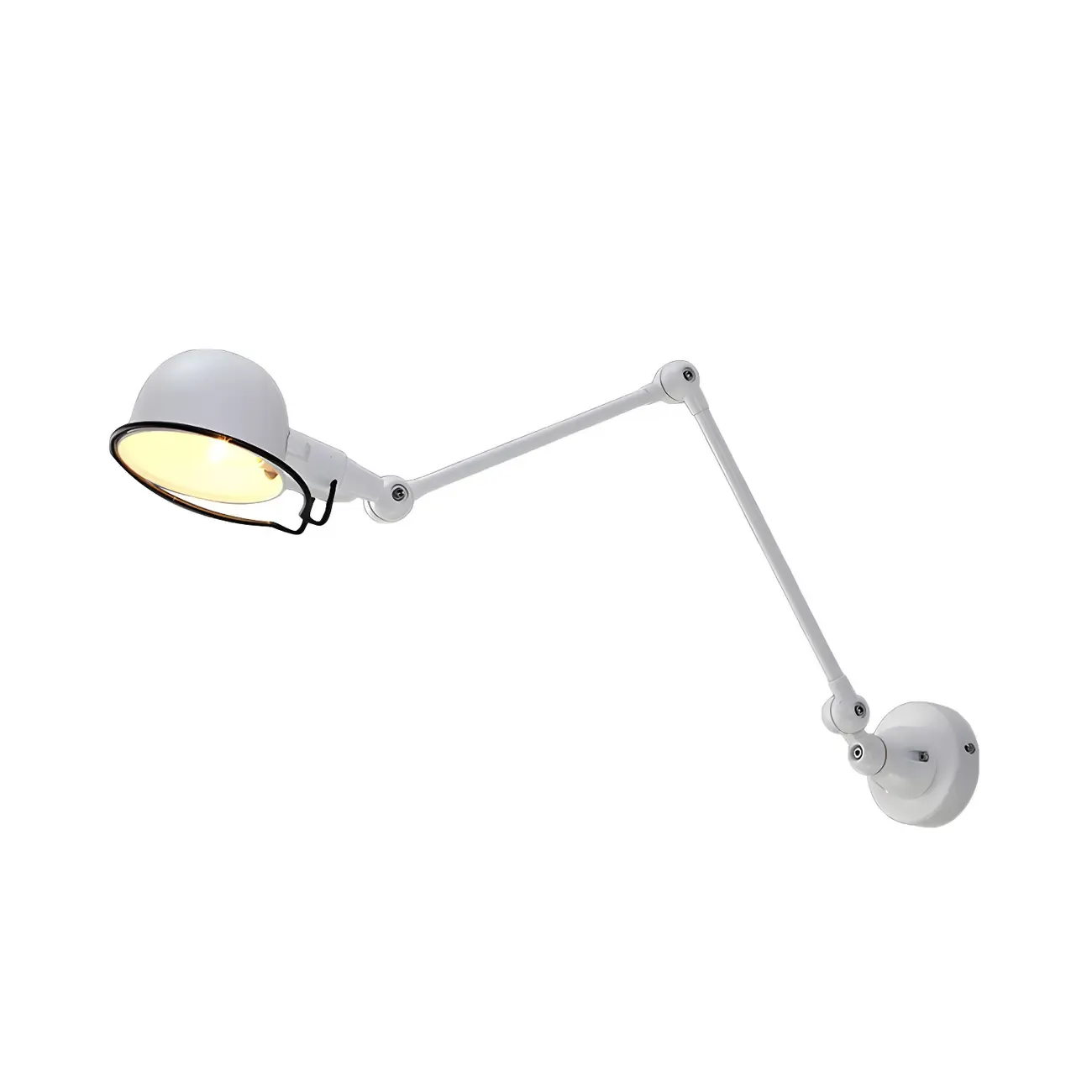 Industrial Metal Swing Arm Bowl Shade Wall Light