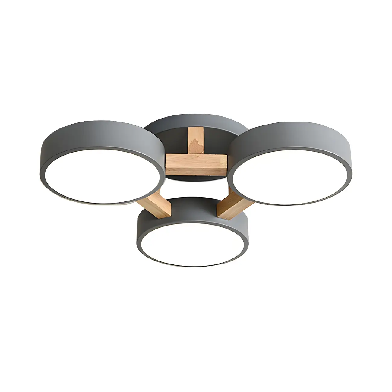 Green Drum Shade Semi Flush Ceiling Light 3-Gear Dimming