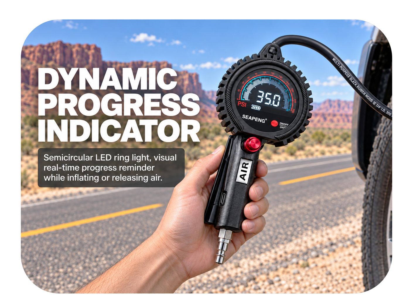 SEAPENG TB-801 real-time digital pressure display and LED progress indicator