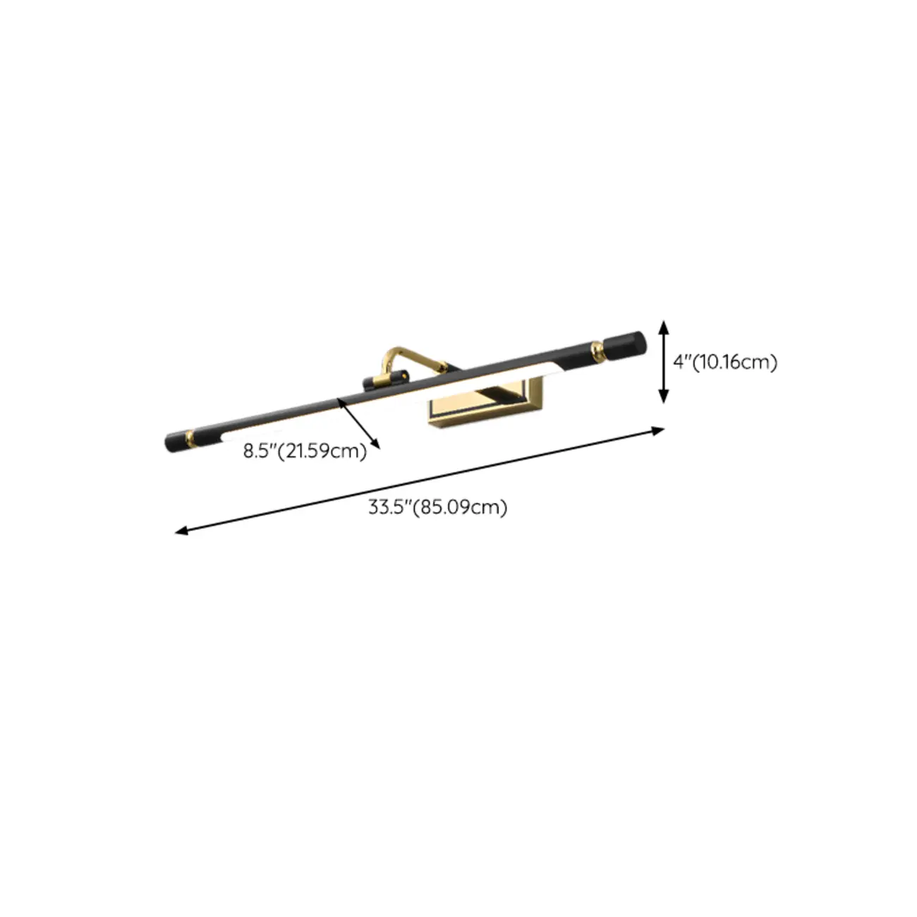 Modern linear LED Vanity Light Fixture with Black Lampshade