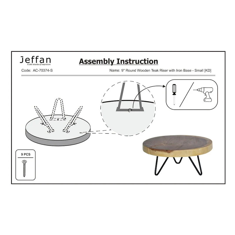 Natural Solid Wood And Black Metal Cake Plate Riser by East at Main