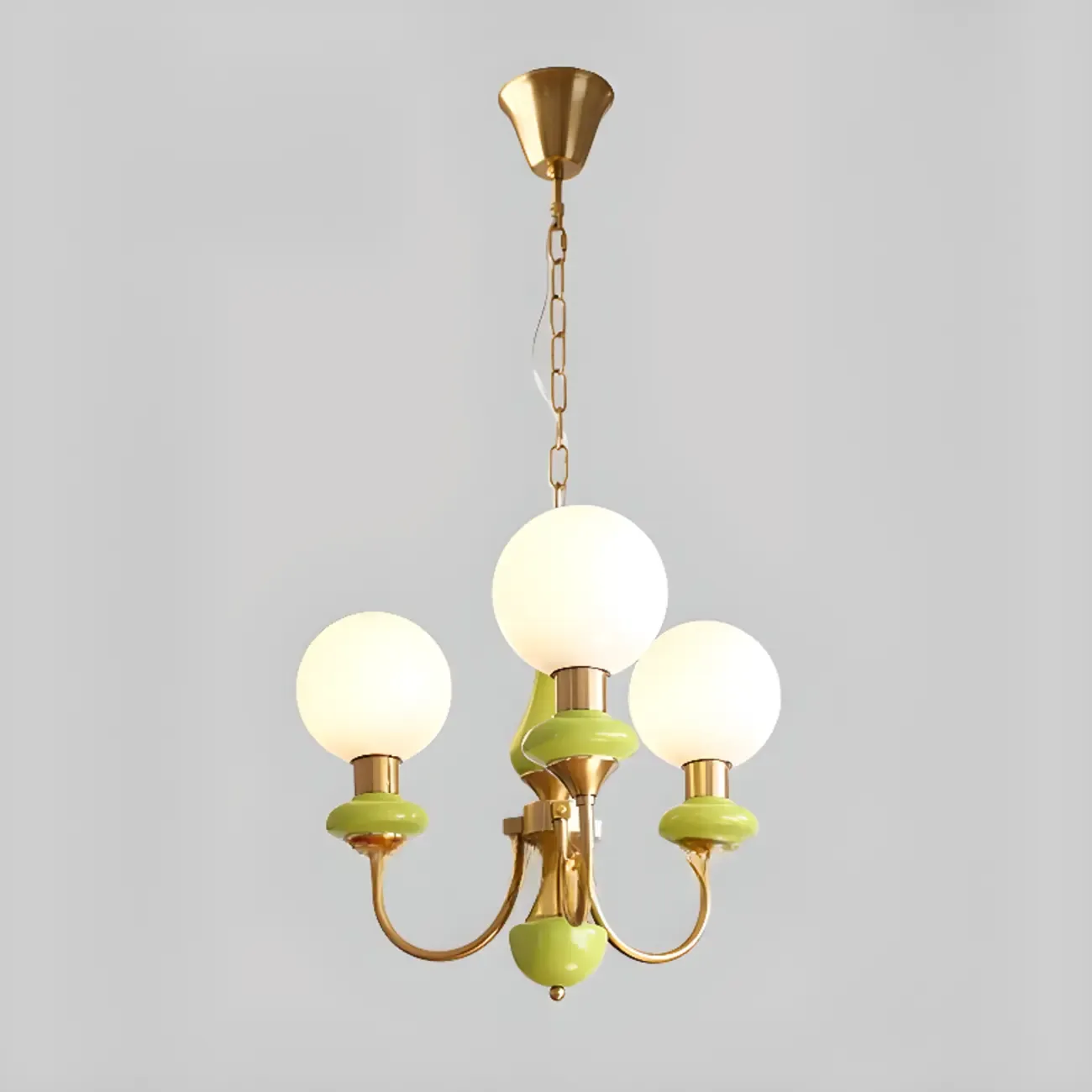 Adjustable Modern Green Globe Chandelier